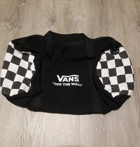 Vans Checkerboard Black & White Medium Size Canvas Duffle Bag 20x10x10 - Picture 1 of 4