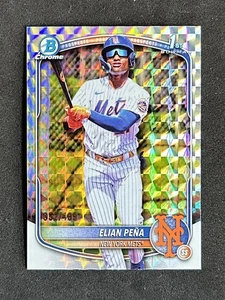 2025 Bowman Chrome Elian Pena #BCP-155 Geometric Refractor /499 Mets - Picture 1 of 2