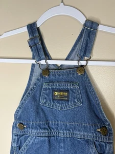 Vintage 90s Made In USA Oshkosh B’Gosh 24M Denim Overalls Vestbak - Picture 1 of 4