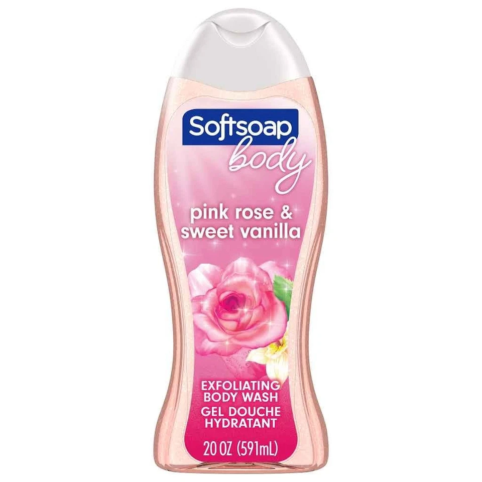 Мягкое мыло Pink Rose & Sweet Vanilla Body Wash 20 унций УПАКОВКА ИЗ 3 - Изображение 1 из 1