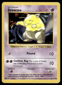 Pokemon Tcg Drowzee [Shadowless] #49 Pokemon Base Set MP - Picture 1 of 2