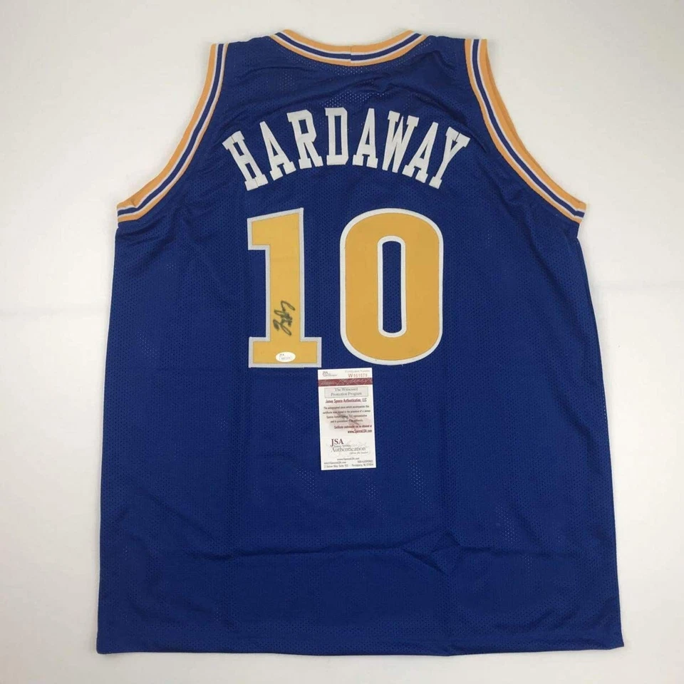 Autographed/Signed TIM HARDAWAY Golden State Blue Basketball Jersey JSA COA Auto - Image 1 of 4
