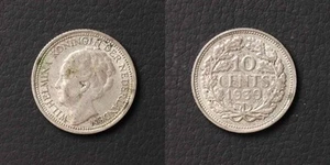 *Netherlands Silver Coin 10 Cents 1939, Dutch Holland [E7044]7h3 - Picture 1 of 1