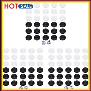 30pcs Plastic Checkers Backgammon Chess Pieces with Dices Board Game - Bild 1 von 4