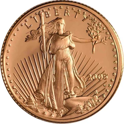 Moneda American Gold Eagle 2005-W 1/10 oz prueba (caja, certificado de autenticidad) Foto 1 de 4