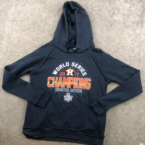 Houston Astros Hoodie Womens Medium Blue Spell Out Graphic World Series Cover