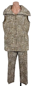 Sharon Young Blumen Reißverschluss Weste gerades Bein Hose geprägt 2-teiliges Anzug Set Outfit 12 - Bild 1 von 11