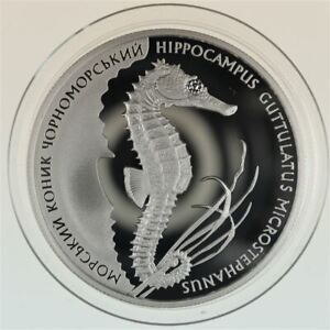 Ukraine 2003 10 Hrywnja Seepferdchen Hippocampus | Silber