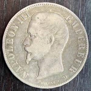 Napoleon III - 5 Francs 1855 D Lyon - Picture 1 of 2