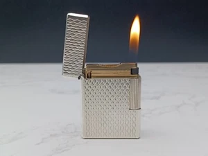 NICE S.T. DUPONT Line 1 / L1 BR Gas Lighter - Silver plated - Serviced-AC03-1763 - Picture 1 of 24