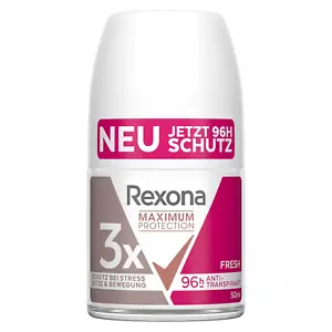 Rexona Maximum Protection Deo Roll On Fresh 96h 3x Schutz Antitranspirant 50 ml - Bild 1 von 8