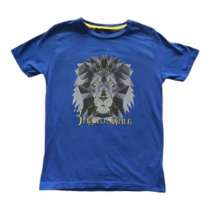 Billionaire Boys 14A Blue SS Royal Blood Luxury Tee Shirt Embroidery Lion Yellow - Picture 1 of 11
