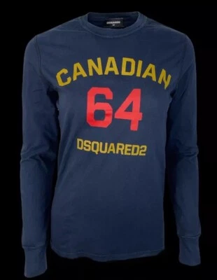 DSQUARED2 Junge Designer Longshirt Longsleeve Navy Blau 14 Jahre - Bild 1 von 4