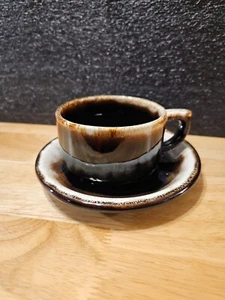 Pfaltzgraff Brown Drip Coffee Cup & Saucer Glazed Stoneware - Picture 1 of 6