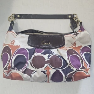 Coach F20063 Ashley Hand Drawn Scarf Print CV Hobo Shoulder Bag Multicolor - Picture 1 of 11