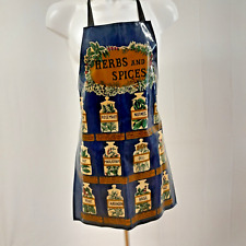 Vintage Oilcloth Herbs And Spices Cooking Apron Kitchenalia Basil Rosemary Sage