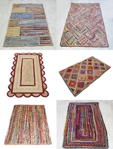 2x4 Ft Cotton Chindi Jtue Rug Area Rag Rug Home Décor Bohemian Floor Carpet - Picture 1 of 9