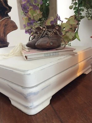 Antique Victorian French Wooden Box ~Red Textile Interior ~Jewellery Storage Box - Image 1 of 4