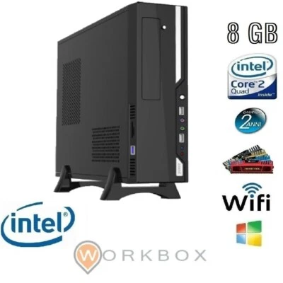 MINI PC DESKTOP INTEL QUAD CORE 2 GHZ CASE MICRO ATX 8GB RAM HD 1TB 500W WIFI - Immagine 1 di 3