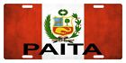 Peru Flag License Plate Patriotic Peruvian Emblem Paita