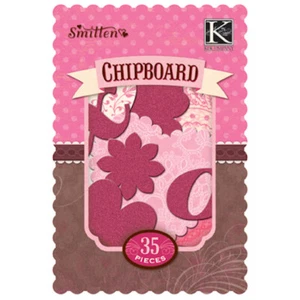 K&Company Smitten Glitter Love Valentine's Day Chipboard Icons - Picture 1 of 1
