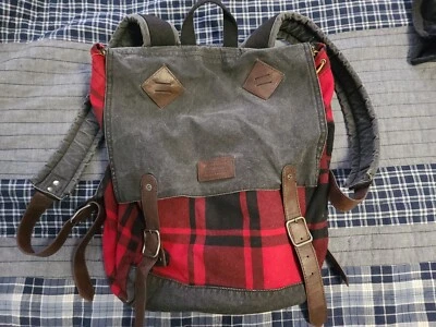 Mochila American Eagle Outfitters diseño de tela a cuadros con correas leer descripción Foto 1 de 4