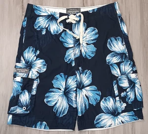 Abercrombie & Fitch Mens Swim Trunks Navy Blue Floral Large Great Condition - Picture 1 of 6