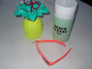 VIctoria's Secret PINK - LOT of 3 (Tropic 2 Water Bottles & 1 Pair Sunglasses) - Picture 1 of 7