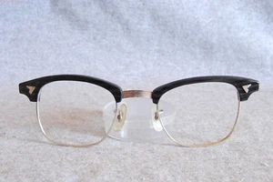 american optical eyeglass frames sirmont vintage horn rim front 48-22 nos - Picture 1 of 5