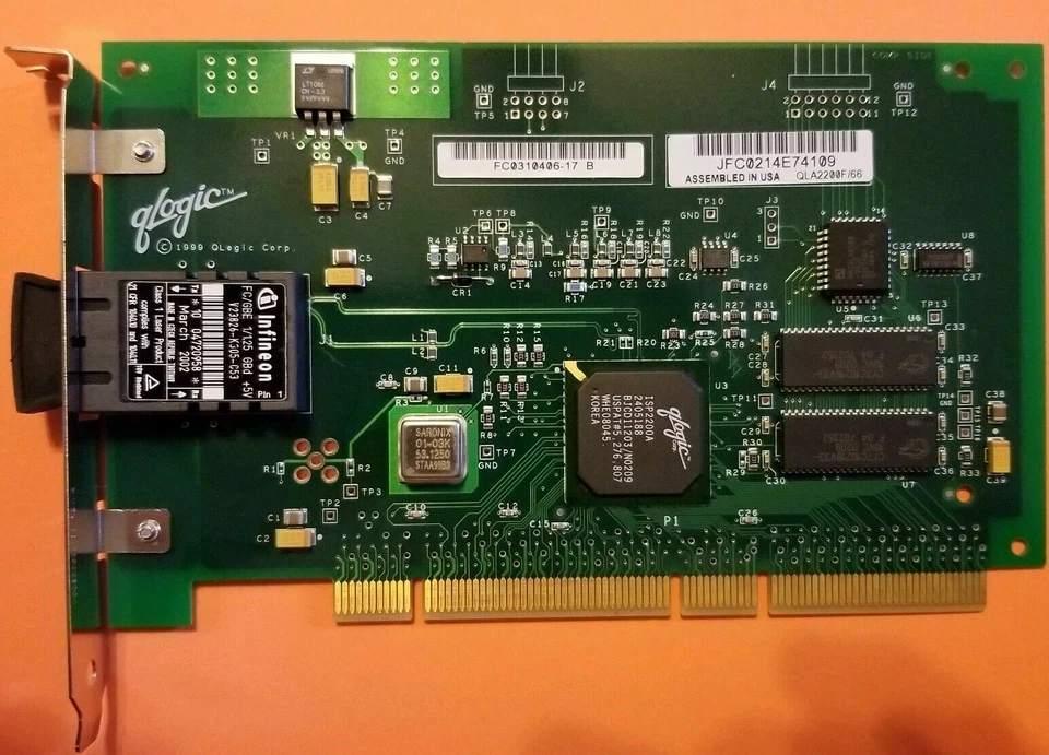 FC0310406-17 B PCI-X SINGLE FC HOST ADAPTER, QLA2200F/66, 375-3019 - Immagine 1 di 1