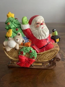 Vintage Christmas Santa In Sleigh With Toys Figurine Figure Decoration Japan - Picture 1 of 8