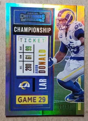 2020 Panini Contenders Championship Ticket Aaron Donald /99 Rams #53 - Image 1 of 2