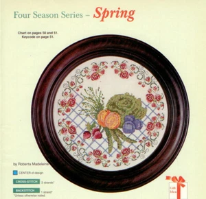 Plato redondo de primavera + primeros rizos de bebé muestra punto de cruz patrones de cargador - Imagen 1 de 2