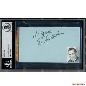 Ed Sullivan Legendary Talk Show Host Signed Auto 3x5 Card Beckett BAS - Picture 1 of 2