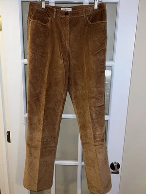 Real Clothes Saks Fifth Avenue 12 码棕色灯芯绒裤子女式休闲 — 第 1/3 张图片