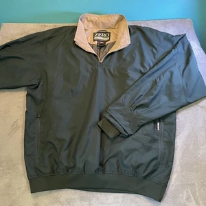 Men's Golf Pull Over 1/4 Zip Long Sleeve Windbreaker Zero Restriction Green XL - Picture 1 of 21