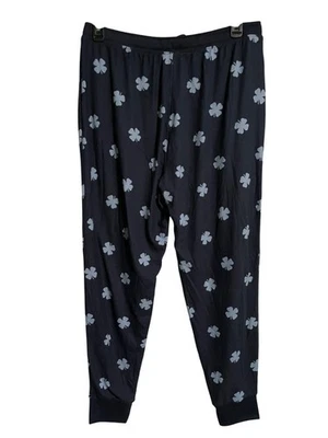 Pantalones de pijama Lucky Brand para mujer XL estampado de trébol de cuatro hojas azul marino Foto 1 de 4