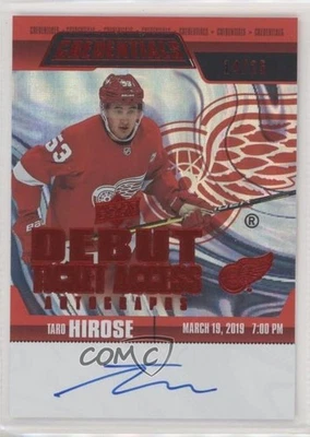 2019-20 Upper Deck Credentials Red /25 Taro Hirose #RTAAV-TH Rookie Auto RC - Image 1 of 2