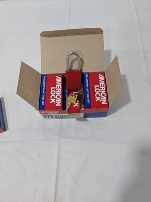 American Lock Lockout Padlock: Keyed Different, Red Box of 6 A1106RED - Image 1 of 4