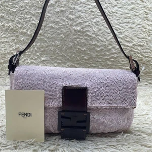FENDI Mamma Bucket Bag – White Beaded Leather FF Logo - Picture 1 of 9