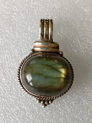 Labradorit Silbereinfassung 925er Silber Vintage - Bild 1 von 4