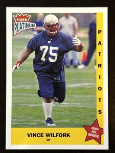 Fleer Platinum 2004, Vince Wilfork RC #ed 416/999, tarjeta #180, NE Patriots - Imagen 1 de 2