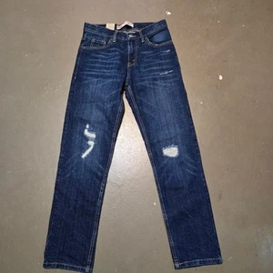 NWT Levi's 502 Regular Taper Distressed Denim Jeans Boys Size 26 12 Regular - Picture 1 of 5