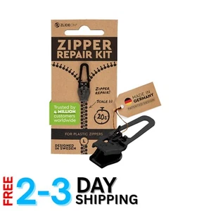 Zipper Repair Kit Plastic L 1pc Black Instant Slider Replace Clothes Bags - Picture 1 of 9