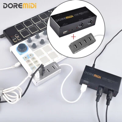 High-Speed USB MIDI Host Box MIDI Host USB To MIDI Converter USB HUB Ports Hub - Image 1 of 4