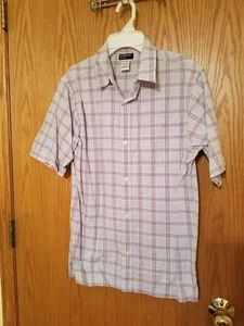 Guess Young Mens Large (14/16) Short Sleeve Multi Pattern Dress Shirt Light Blue - Picture 1 of 2
