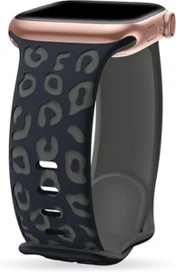 Upgraded Leopard Engraved Band Compatible with Apple Watch Band 38mm 40mm 41mm W - Picture 1 of 6