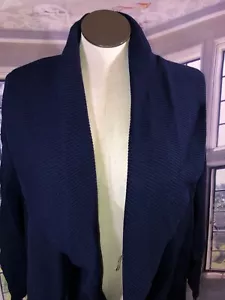 IMAN XL NWT Platinum Cardigan Navy Blue Sweater Wool Blend - Picture 1 of 13