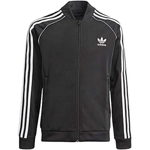adidas Originals Unisex Youth Superstar Track Top GN8451 Black/White Size Small - Picture 1 of 4