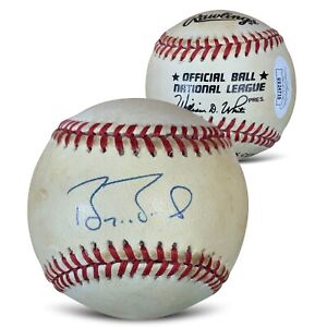 Barry Bonds Autographed National League Signed MLB Baseball JSA COA UU24719